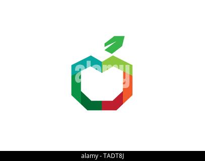 Creative Geometric Abstract Apple Logo Stock Vector