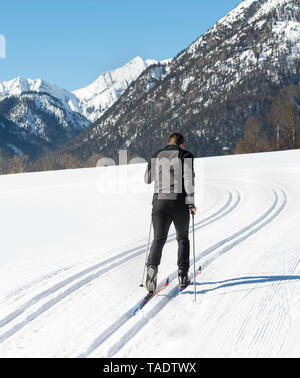 Austria, Tyrol, Achensee, man doing cross country skiing Stock Photo