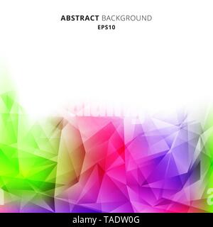 Abstract geometric low poly colorful pattern on white background. polygons design bright color. Vector illustration Stock Vector