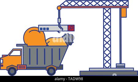 Under construction security system vector illustration Stock Vector