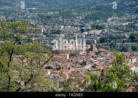 Overview of the city of Grasse, world's perfume capital Stock Photo