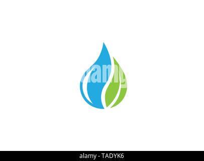 Creative Drop Leaf Symbol Vector Logo Stock Vector