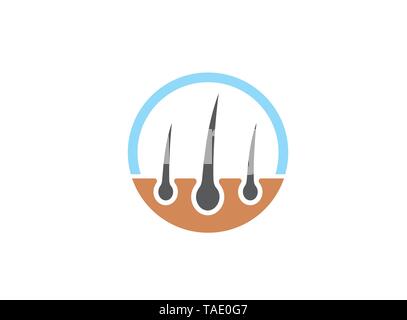 Creative Epilation Circle Hair Transplant logo Stock Vector