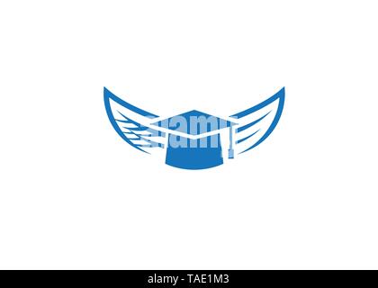 Creative Wings Hat Logo Vector Stock Vector