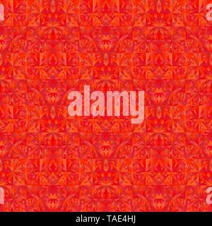 Geometrical polygonal red triangular flower pattern background Stock Vector