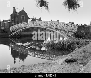 Chinese Bridge over River Great Ouse at the Weirs in Godmanchester Cambridgeshire England Stock Photo