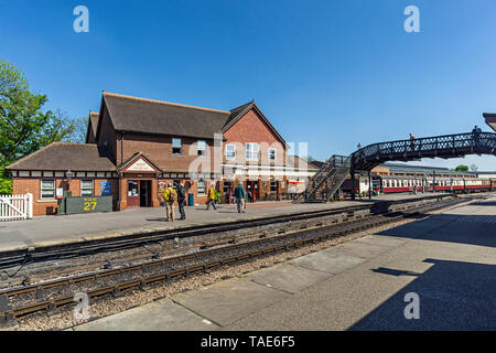 The railway station building at The Bluebell Railway at Sheffield Park station in East Surrey England UK Stock Photo