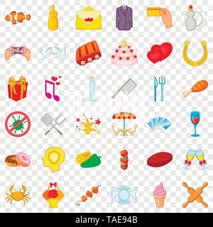 Drink icons set, cartoon style Stock Vector