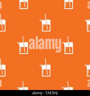 Science flask pattern vector orange Stock Vector