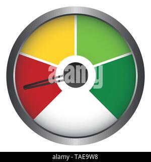 Set of Measuring Vector Icons - 4 Segments - Speedometer - Easy Normal Hard Stock Vector