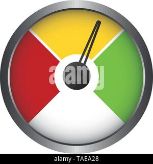 Set of Measuring Vector Icons - 3 Segments - Speedometer - Easy Normal Hard Stock Vector