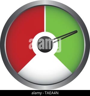 Set of Measuring Vector Icons - 2 Segments - Speedometer - Easy Hard Stock Vector