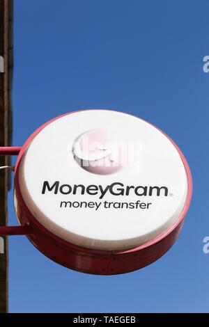 Horsens, Denmark - April 2, 2018: . MoneyGram International Inc. is a money transfer company based in the United States with headquarters in Dallas Stock Photo