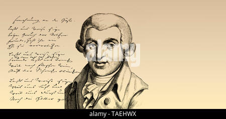 Historic manuscript, Johann Wilhelm Ludwig Gleim, 1719-1803, German poet Stock Photo