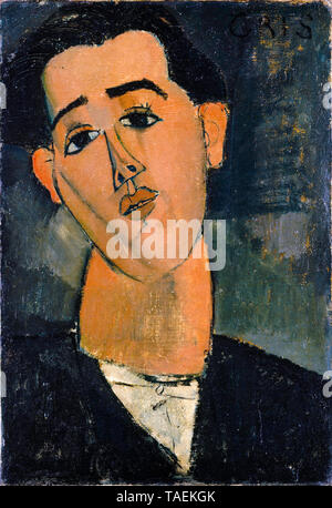 Portrait painting of Juan Gris by Amedeo Modigliani, 1915 Stock Photo