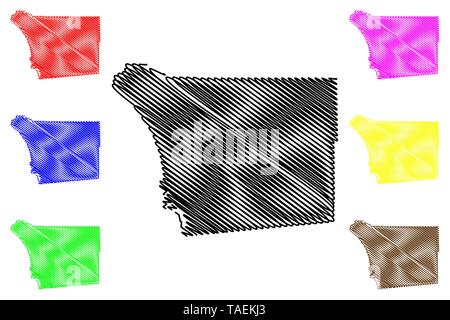 San Diego County, California (Counties in California, United States of America,USA, U.S., US) map vector illustration, scribble sketch San Diego map Stock Vector
