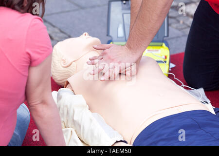 CPR and first aid training medical procedure Stock Photo