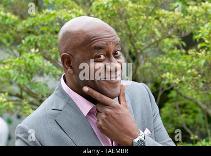 Ainsley Harriott,  English chef, television presenter, and entertainer at the RHS Chelsea Flower Show. He is known for 'Can't Cook, Won't cook' on BBC. Stock Photo