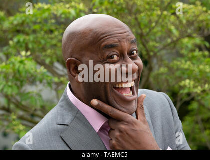 Ainsley Harriott,  English chef, television presenter, and entertainer at the RHS Chelsea Flower Show. He is known for 'Can't Cook, Won't cook' on BBC. Stock Photo