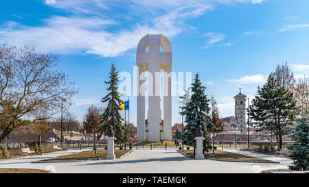 ALBA IULIA, ROMANIA - February 28, 2019: Monument of the Great Union in Alba Iulia, Romania. Stock Photo