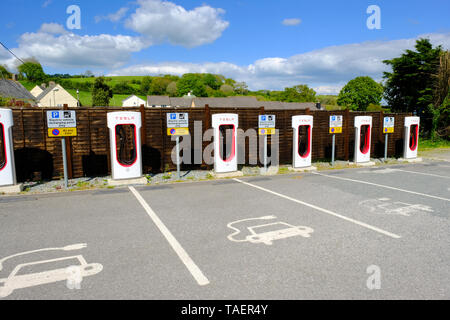 Tesla electric car charging point, UK - John Gollop Stock Photo