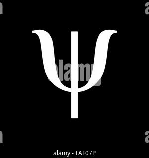 Illustration of Psi greek sign on dark background Stock Vector