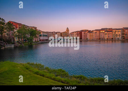 Orlando, Florida. May 21, 2019. Panoramic view of Portofino Bay Hotel, all the charm of Italy in Universal Studios area (2) Stock Photo