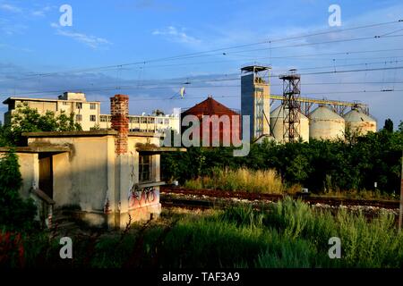 Train station in KAZANLAK. Province of Stara Zagora.BULGARIA                    Stock Photo