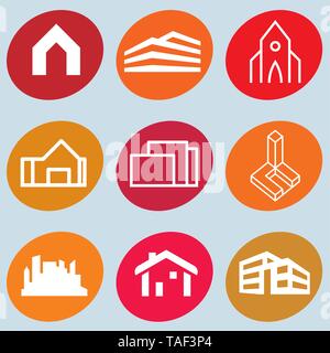 Vector illustration eps10. Set of 9 construction icons. Stock Vector