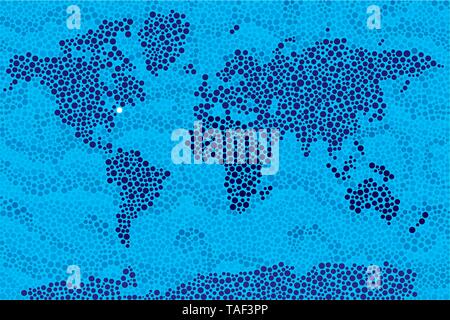 Map of the world with pattern of mosaic dots. Seamless Stock Vector ...