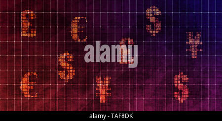 Currency Trading Grunge Wallpaper Or Forex Background Art Stock - 