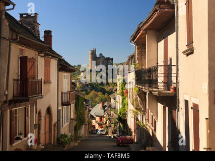 Najac, labelled Les Plus Beaux Villages de France (The Most Beautiful Villages of France), medieval village Aveyron, France Stock Photo