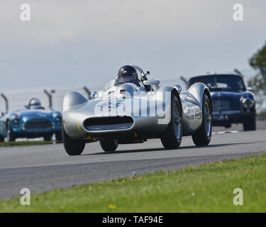 Stephen Bond, Keith Fell, Lister Bristol Flat Iron, Royal Automobile Club Woodcote Trophy, Pre-56 Sportscars, Donington Historic Festival, May 2019, m Stock Photo