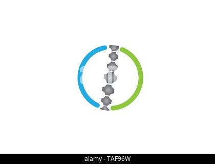 Creative Circle Spine Chiropractic Back Logo Vector Design Icon Symbol Illustration Stock Vector