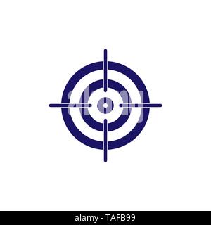 Bow, center focus target icon. Vector illustration, flat design. Stock Vector