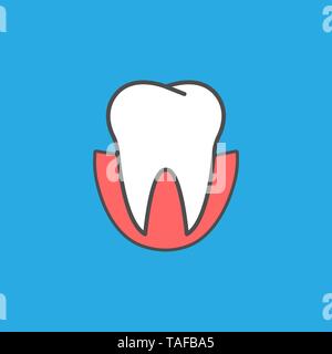 Tooth Icon, dental care icon. Vector illustration, flat design. Stock Vector