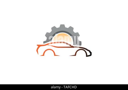 Creative Auto Repair Car Logo Design Illustration Stock Vector