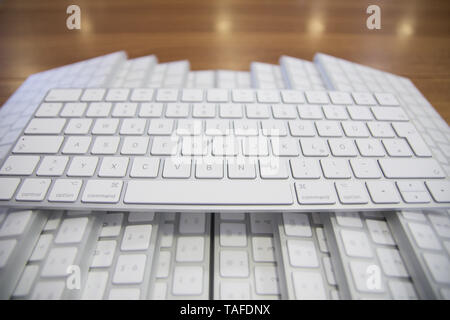 Athens, Greece. 24th May, 2019. Macintosh keyboard seen being displayed at a store in Athens. Credit: Nikolas Joao Kokovlis/SOPA Images/ZUMA Wire/Alamy Live News Stock Photo