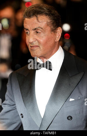 Cannes, France. 24th May, 2019. CANNES - MAY 24: Sylvester Stallone arrives to the premiere of ' HOMMAGE A SYLVESTER STALLONE - RAMBO: FIRST BLOOD ' during the 2019 Cannes Film Festival on May 24, 2019 at Palais des Festivals in Cannes, France. (Photo by Lyvans Boolaky/imageSPACE) Credit: Imagespace/Alamy Live News Stock Photo