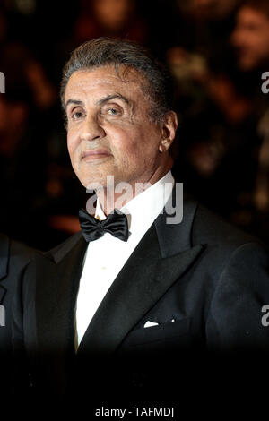 Cannes. 24th May, 2019. Sylvester Stallone arrives to the premiere of ' HOMMAGE A SYLVESTER STALLONE - RAMBO: FIRST BLOOD ' during the 2019 Cannes Film Festival on May 24, 2019 at Palais des Festivals in Cannes, France. ( Credit: Lyvans Boolaky/Image Space/Media Punch)/Alamy Live News Stock Photo