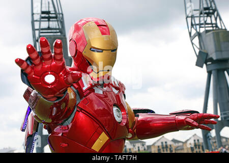 London, UK. 25th May 2019. Iron Man at the MCM London Comic Con at Excel in London. Credit: Paul Brown/Alamy Live News Stock Photo