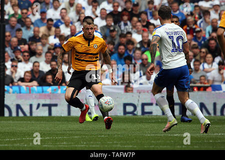 Wembley Stadium, London, England, UK. 25th May 2019. Scot Bennett of Newport County during the EFL Sky Bet League 2 Play-Off Final match between Newport County and Tranmere Rovers at Wembley Stadium, London, England on 25 May 2019. Photo by Dave Peters.  Editorial use only, license required for commercial use. No use in betting, games or a single club/league/player publications. Credit: UK Sports Pics Ltd/Alamy Live News Stock Photo