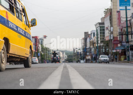Traffic on a street in Bangalore, India. Stock Photo