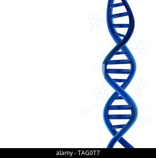dna vector blue line White background Stock Photo