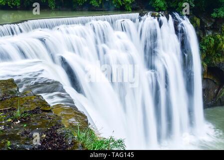 Beautiful Shifen Waterfall in Pingxi District Stock Photo