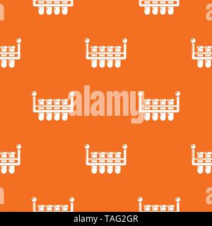 Laboratory flask pattern vector orange Stock Vector