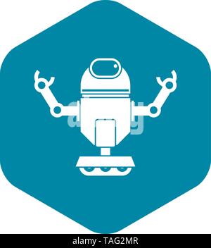 Robot on wheels icon, simple style Stock Vector