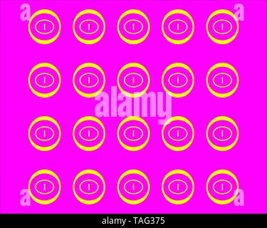 Abstract background from circles and yellow lines. Pattern. Stock Vector