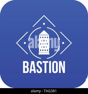 Bastion icon blue vector Stock Vector