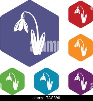 Dead flower icons vector hexahedron Stock Vector